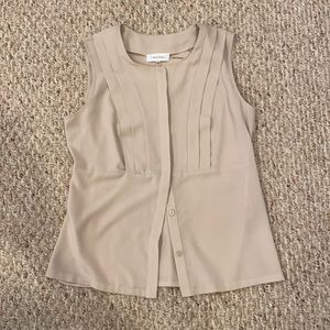 Tan Calvin Klein sleeveless shirt